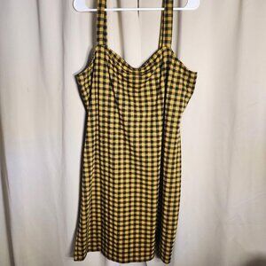 Black and Yellow Gingham Plaid Dress